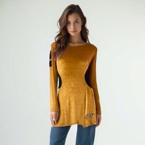 Scooby-doo! Brown Long Sleeve Dress with Black Accents S